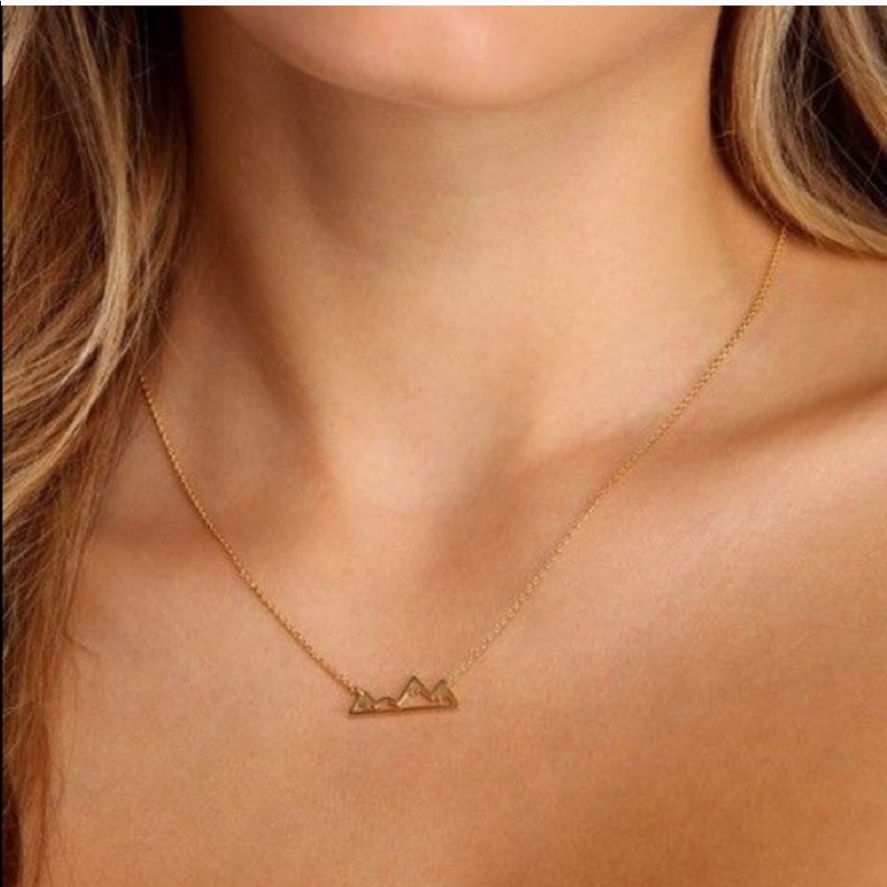 LAST ONE SALE Gold Mountain Peak Dainty Necklace - Picture 5 of 6